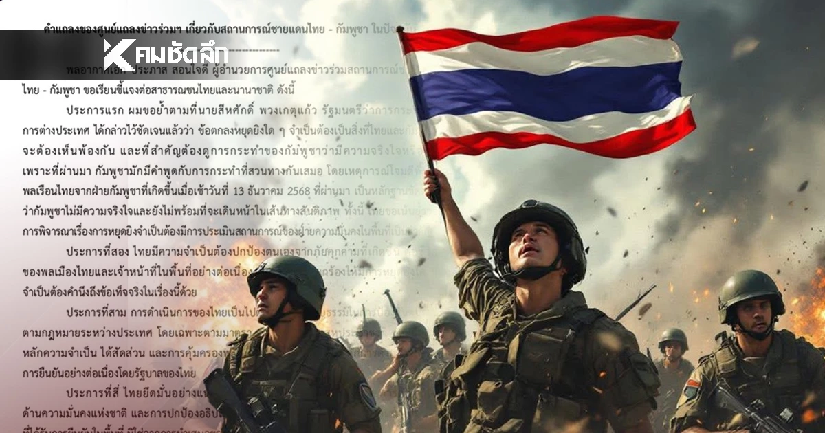 ศูนย์แถลงข่าวร่วมฯ แจงปม! ข้อตกลงหยุดยิง ถ้าเขมรยังล้ำเส้น ไทยพร้อมตอบโต้