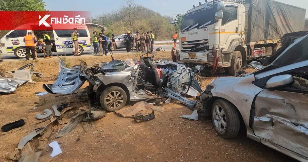 สังเวยสงกรานต์! 18 ล้อขยี้ 7 คันรวด ลำปางวิปโยคดับ 2 เจ็บ 8